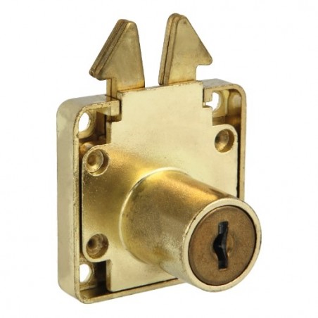 AMIG 17737  
 Cerradura mueble 2A  
 40 x 40 mm  
 Acero  
 Latonado