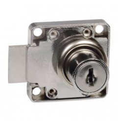 AMIG 17742  
 Cerradura mueble 7  
 40 x 40 mm  
 Acero  
 Niquelado - Derecha