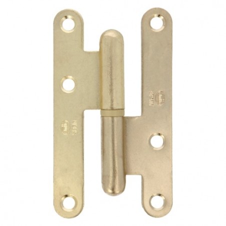 AMIG 17746  
 Pernio 405  
 95 x 52 x 2 mm  
 Acero  
 Latonado barnizado - Izquierda
