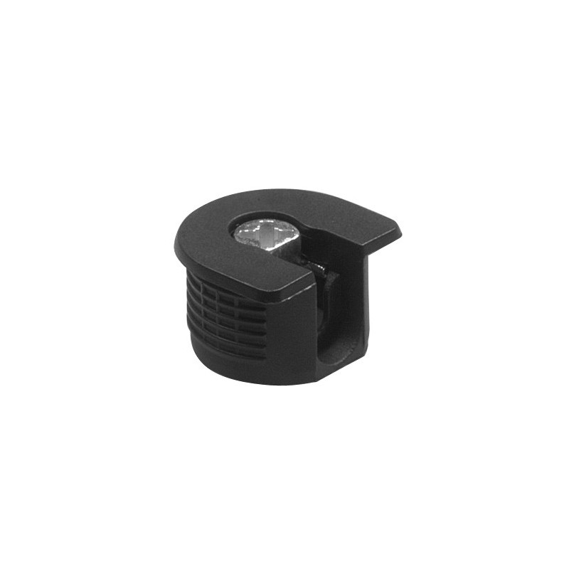 AMIG 17764  
 Soporte oculto fijación estantes 40  
 M6 - Ø20 x 12,5 mm  
 Plástico  
 Negro