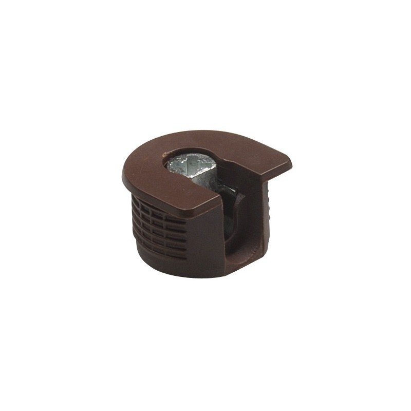 AMIG 17766  
 Soporte oculto fijación estantes 40  
 M6 - Ø20 x 12,5 mm  
 Plástico  
 Marrón