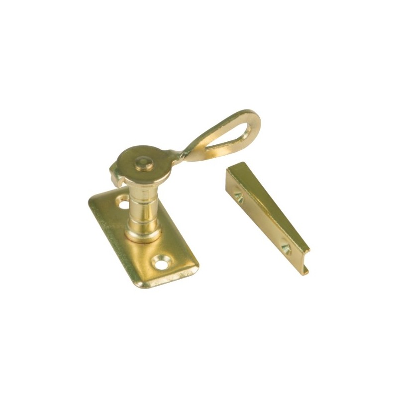 AMIG 17842  
 Aldabilla 12  
 50 x 25 x 38/20 mm  
 Acero  
 Latonado barnizado