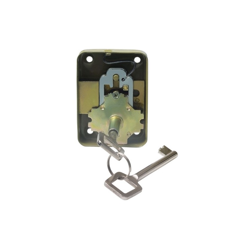 AMIG 17847  
 Cerradura mueble 6  
 70 x 50 mm  
 Acero  
 Martelé - Derecha