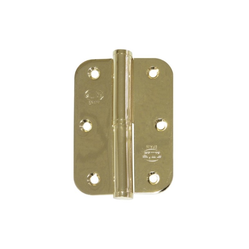 AMIG 17894  
 Pernio 423  
 90 x 65 x 2,5 mm  
 Acero  
 Latonado barnizado - Izquierda