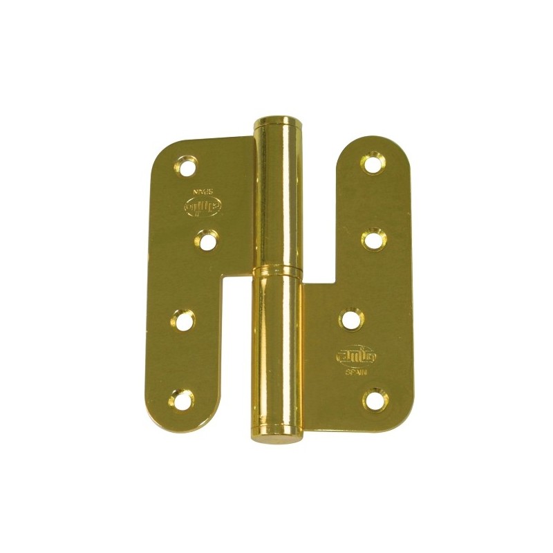 AMIG 17902  
 Pernio 425  
 100 x 88 x 3 mm  
 Acero  
 Latonado barnizado - Izquierda
