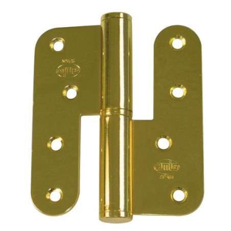 AMIG 17902  
 Pernio 425  
 100 x 88 x 3 mm  
 Acero  
 Latonado barnizado - Izquierda