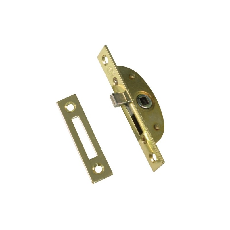 AMIG 17933  
 Falleba de embutir 21  
 100 x 25 mm  
 Acero  
 Latonado barnizado