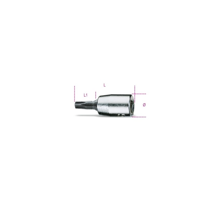 900TX 30 Vaso de 1/4&quot, con punta Torx&reg,, cromado