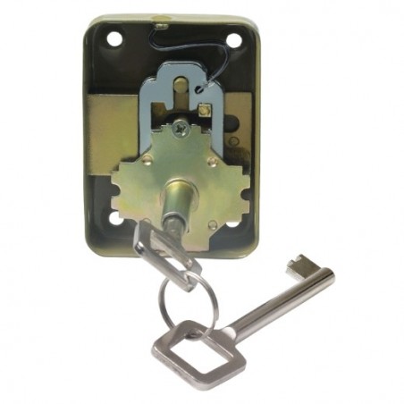 AMIG 17969  
 Cerradura mueble 6  
 70 x 50 mm  
 Acero  
 Martelé - Izquierda