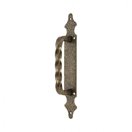 AMIG 18431  
 Manillón con placa 100  
 280 x 45 mm  
 Placa de acero, Tirador de zamak  
 Cuero
