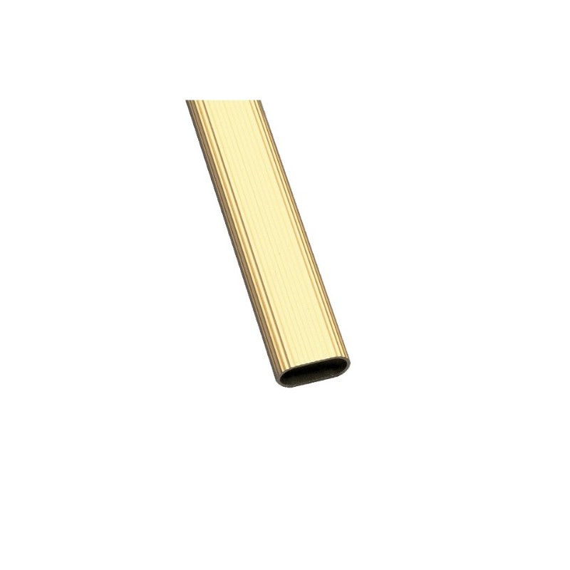 AMIG 18438  
 Tubo armario ovalado estriado 1  
 30 x 15 x 1,4 mm  
 Aluminio  
 Oro