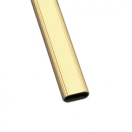 AMIG 18438  
 Tubo armario ovalado estriado 1  
 30 x 15 x 1,4 mm  
 Aluminio  
 Oro