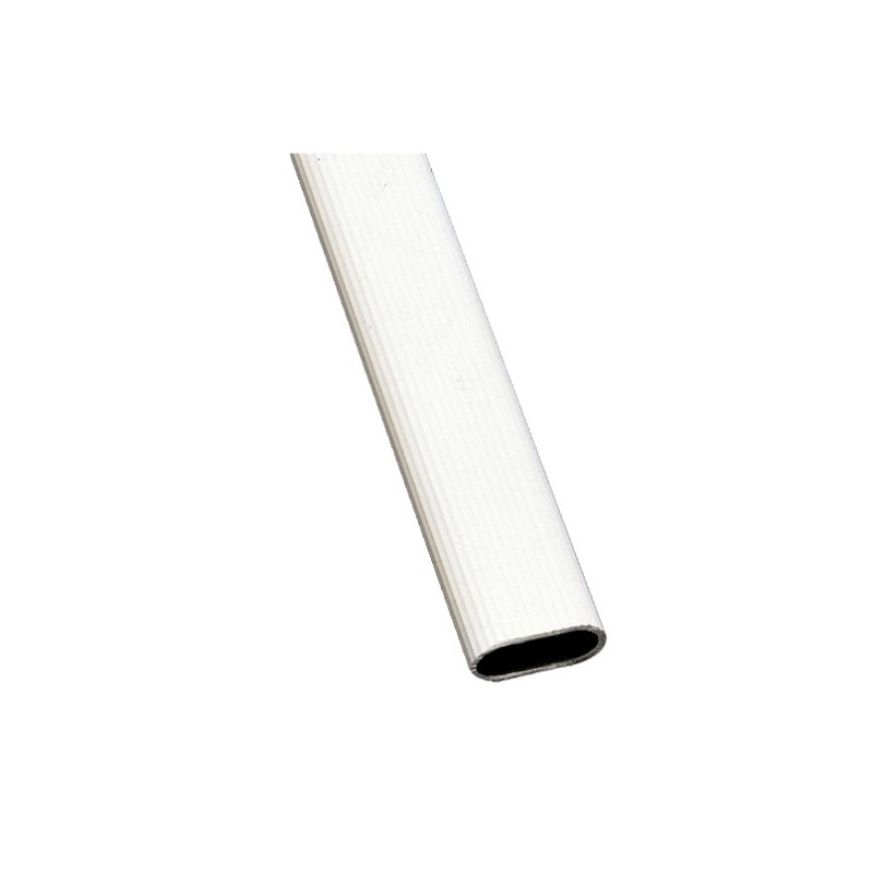 AMIG 18440  
 Tubo armario ovalado estriado 1  
 30 x 15 x 1,4 mm  
 Aluminio  
 Blanco