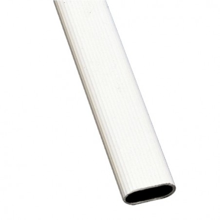 AMIG 18440  
 Tubo armario ovalado estriado 1  
 30 x 15 x 1,4 mm  
 Aluminio  
 Blanco