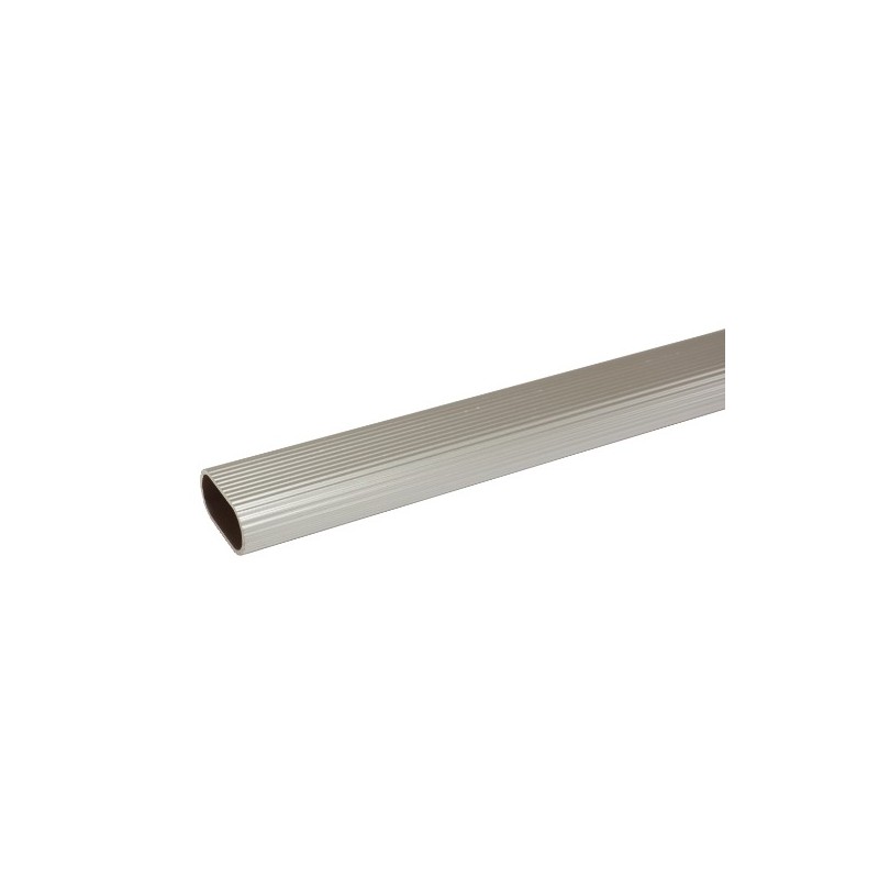 AMIG 18443  
 Tubo armario ovalado estriado 1  
 30 x 15 x 1,4 mm  
 Aluminio  
 Plata