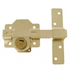 AMIG 18491  
 Cerrojo de seguridad 4E  
 88 x 153 mm  
 Acero  
 Oro