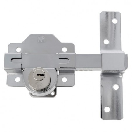 AMIG 18492  
 Cerrojo de seguridad 4E  
 88 x 153 mm  
 Acero  
 Cromado brillo