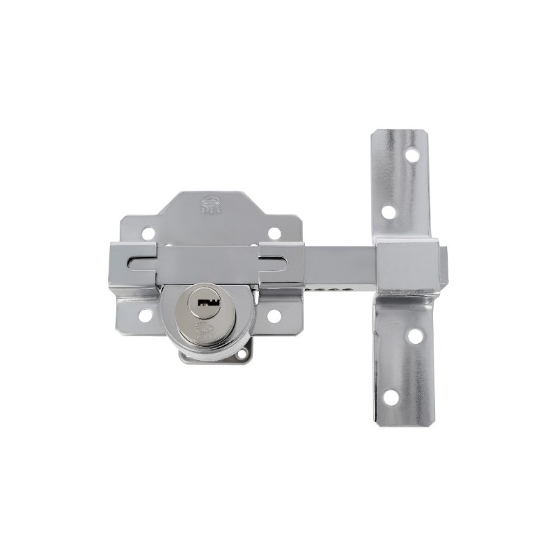 AMIG 18495  
 Cerrojo de seguridad 4E  
 105 x 170 mm  
 Acero  
 Cromado brillo