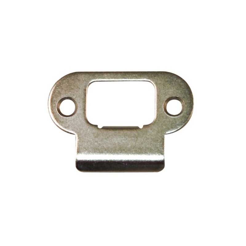 AMIG 18676  
 Soporte picaporte 17-18  
 57 x 39 mm  
 Acero  
 Cromado mate