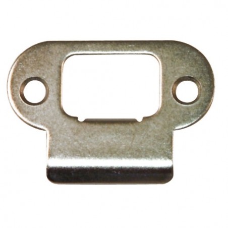 AMIG 18676  
 Soporte picaporte 17-18  
 57 x 39 mm  
 Acero  
 Cromado mate