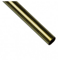 AMIG 18690  
 Tubo armario 5  
 Ø12 x 0,7 mm  
 Acero  
 Latonado barnizado
