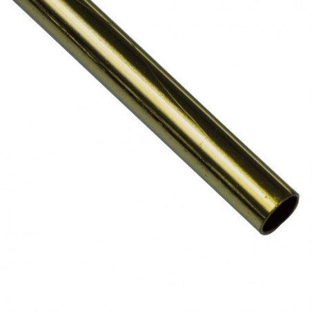 AMIG 18711  
 Tubo armario 7  
 Ø19 x 0,8 mm  
 Acero  
 Latonado barnizado