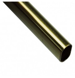 AMIG 18723  
 Tubo armario ovalado 8  
 22 x 15 x 0,8 mm  
 Acero  
 Latonado barnizado