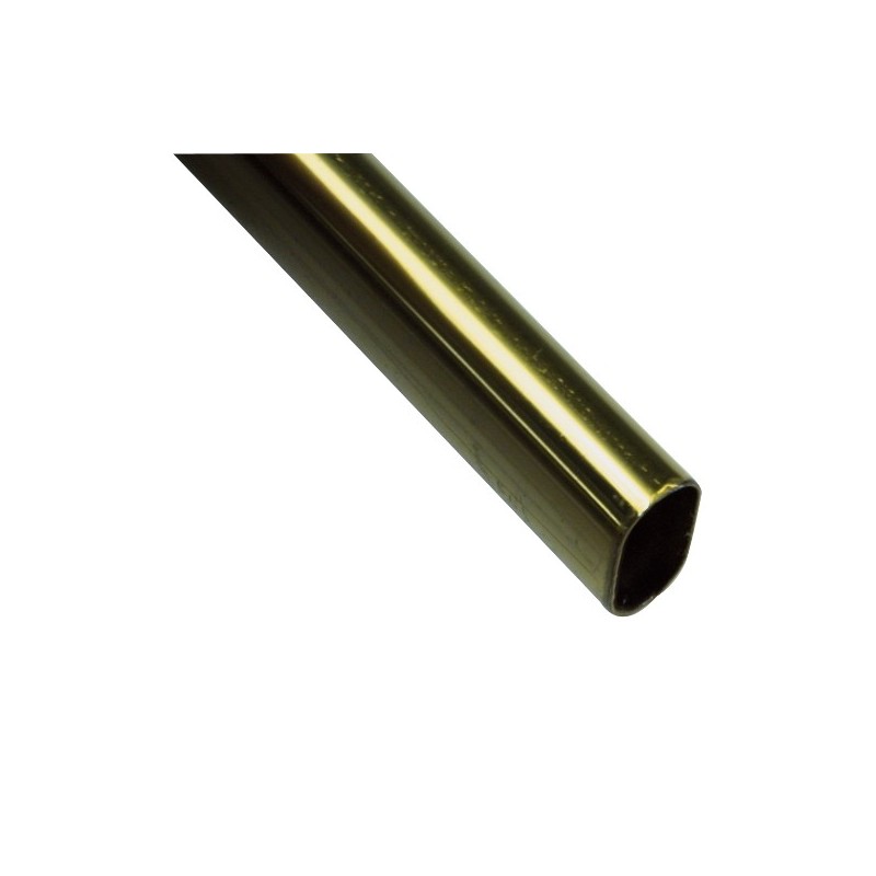 AMIG 18752  
 Tubo armario ovalado 8  
 22 x 15 x 0,8 mm  
 Acero  
 Latonado barnizado