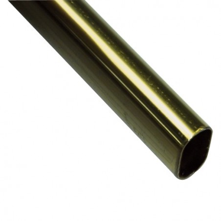 AMIG 18752  
 Tubo armario ovalado 8  
 22 x 15 x 0,8 mm  
 Acero  
 Latonado barnizado