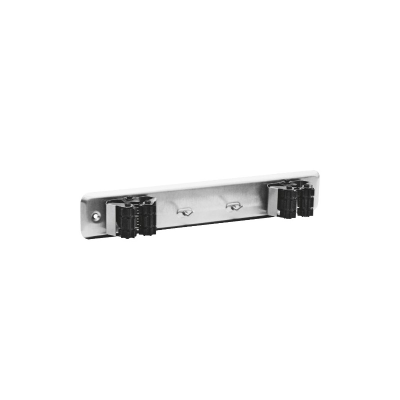 AMIG 18760  
 Cuelga escobas 761  
 280 x 50 x 45 mm  
 Acero inoxidable  
 Inoxidable