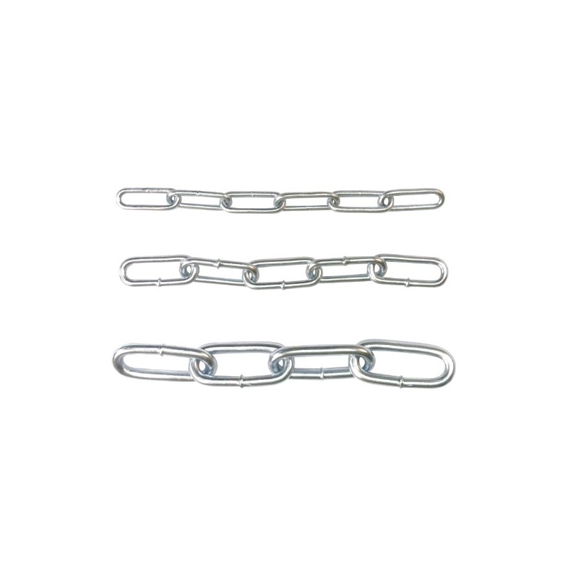AMIG 19104  
 Cadena acero DIN 5685/C 30200  
 Ø4 x 32 mm  
 Acero  
 Galvanizado