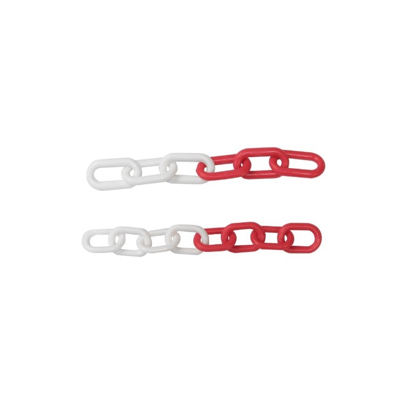 AMIG 19149  
 Cadena plástico 30260  
 Ø8 x 50 mm  
 Polietileno bicolor  
 Rojo-blanco