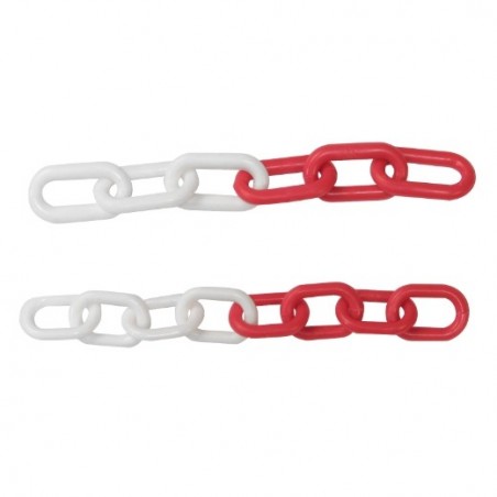 AMIG 19149  
 Cadena plástico 30260  
 Ø8 x 50 mm  
 Polietileno bicolor  
 Rojo-blanco