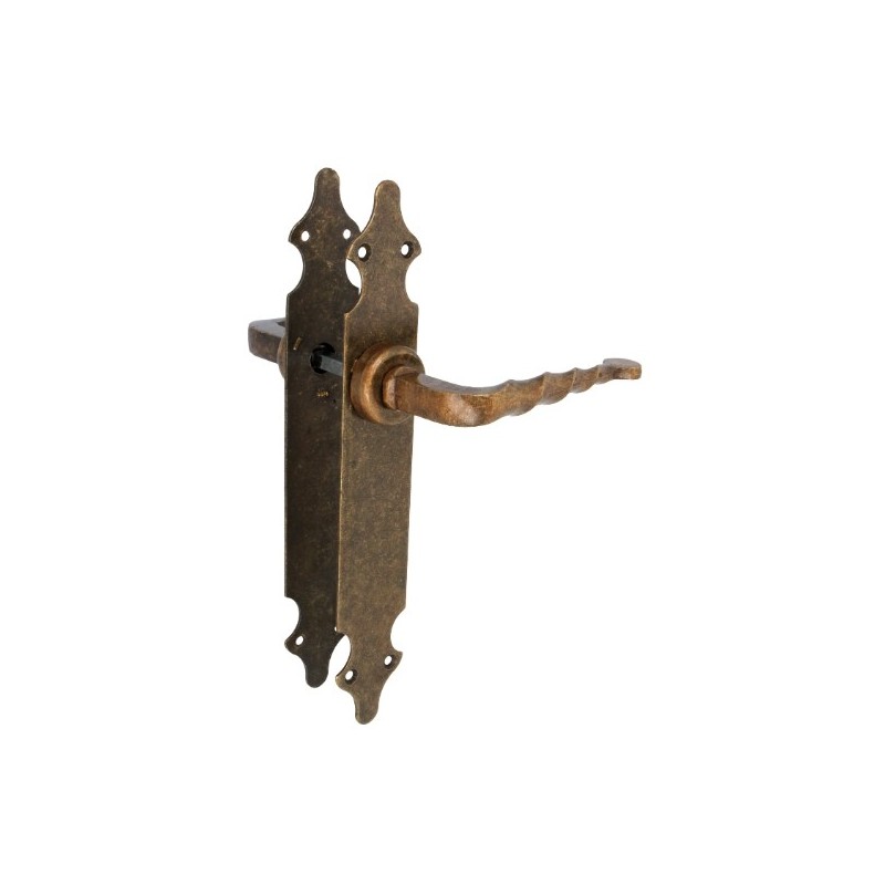 AMIG 19197  
 Manilla con placa 101P  
 280 x 44 mm  
 Placa de acero, Tirador de zamak  
 Cuero