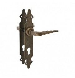 AMIG 19198  
 Manilla con placa 101PB  
 280 x 44 mm  
 Placa de acero, Tirador de zamak  
 Cuero