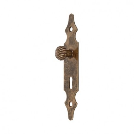 AMIG 19220  
 Escudo tirador con bocallave 102  
 146 x 30 mm  
 Acero  
 Cuero