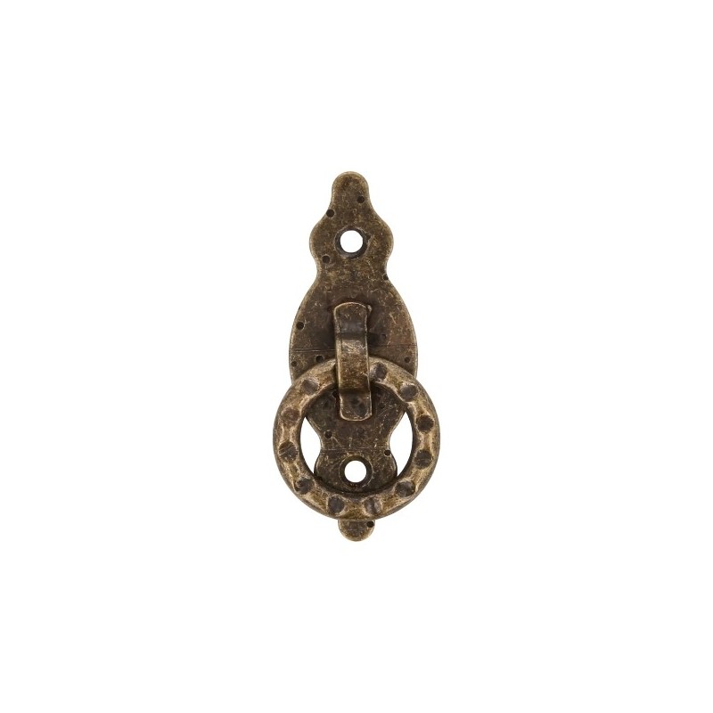 AMIG 19223  
 Tirador de anilla con placa 1001  
 28 x 80 mm  
 Acero  
 Cuero