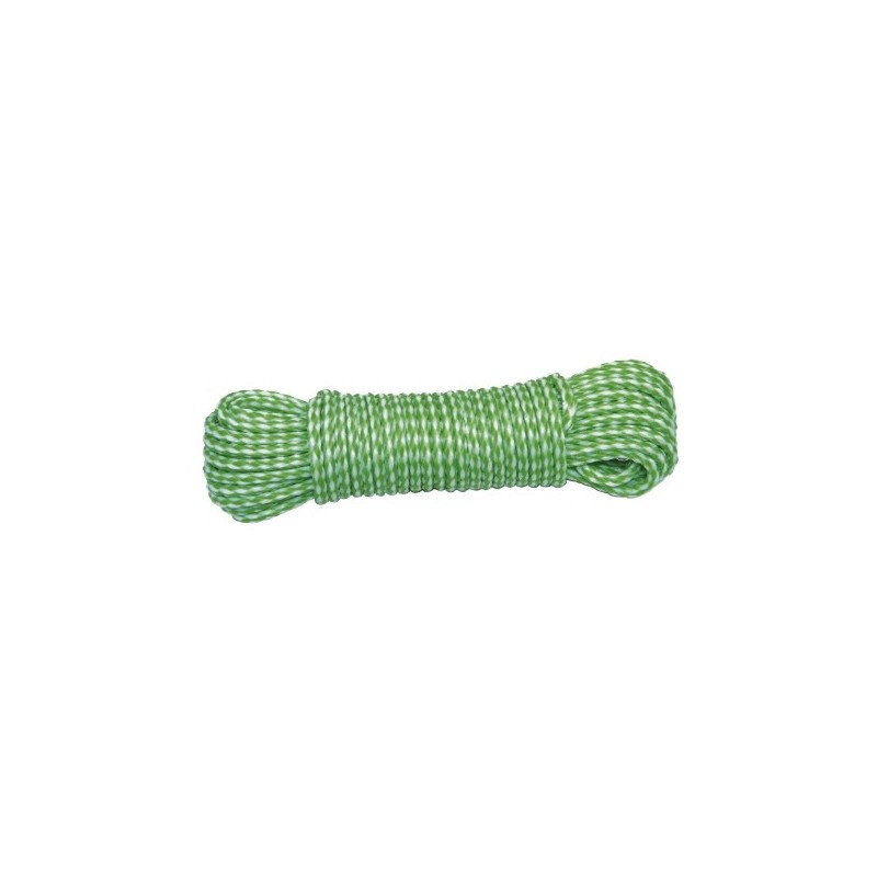 AMIG 19291  
 Cordón de plástico trenzado 20120  
 Ø4 mm  
 Polietileno-propileno  
 Blanco/Verde