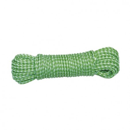 AMIG 19291  
 Cordón de plástico trenzado 20120  
 Ø4 mm  
 Polietileno-propileno  
 Blanco/Verde