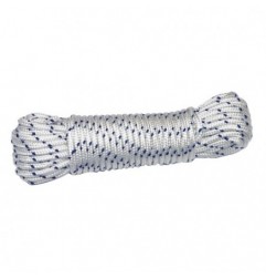 AMIG 19329   Cuerda de nylon trenzado 20190   Ø4 mm   Nylon-poliester   Blanco/Azul