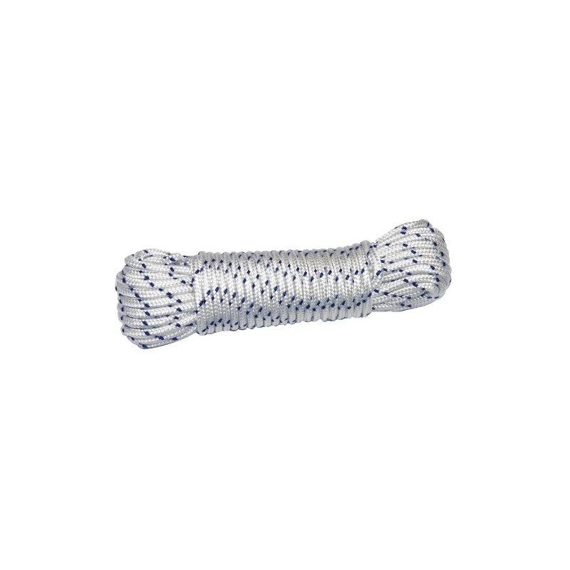 AMIG 19329   Cuerda de nylon trenzado 20190   Ø4 mm   Nylon-poliester   Blanco/Azul