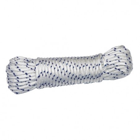 AMIG 19332   Cuerda de nylon trenzado 20190   Ø8 mm   Nylon-poliester   Blanco/Azul