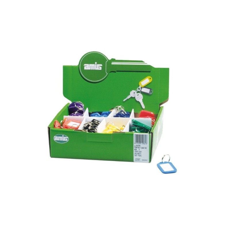 AMIG 19495  
 Llavero porta-etiquetas 90  
 50 x 30 mm  
 Blanco