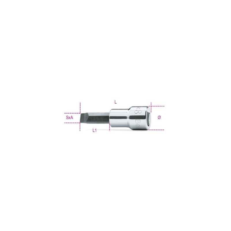 910LP 1X5,5 Vaso de 3/8&quot, con punta plana, cromado