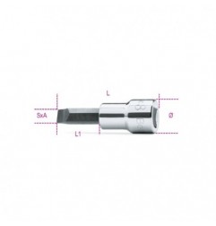 910LP 1,6X9 Vaso de 3/8&quot, con punta plana, cromado