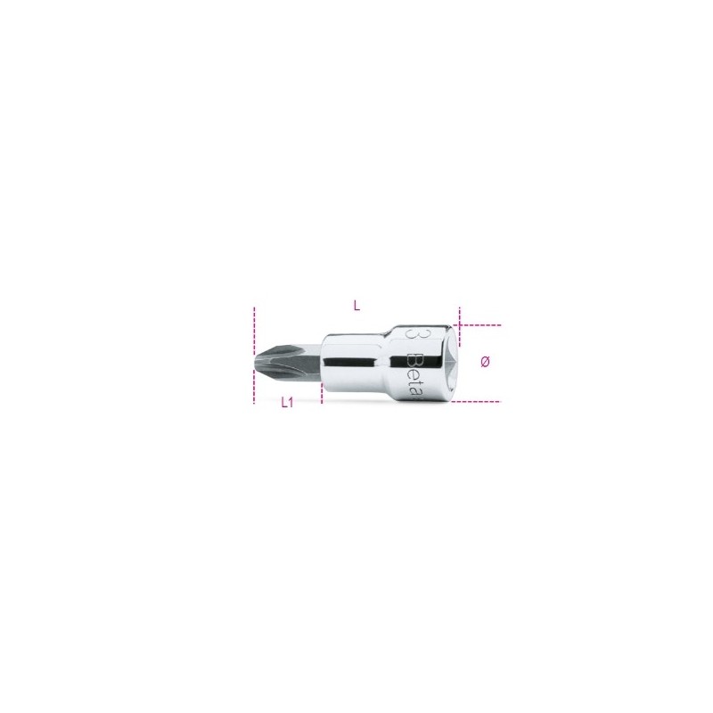 910PH 3 Vaso de 3/8&quot, con punta Phillips&reg,, cromado