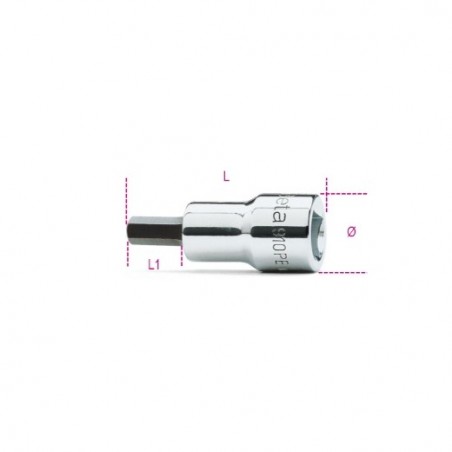 910PE 4 Vaso de 3/8&quot, con punta Allen, cromado