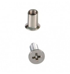 AMIG 19832  
 Tornillo + casquillo para fijación de mamparas 235  
 M5 x 15 mm  
 Acero inoxidable 18/8 y latón  
 Cromado