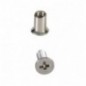 AMIG 19832  
 Tornillo + casquillo para fijación de mamparas 235  
 M5 x 15 mm  
 Acero inoxidable 18/8 y latón  
 Cromado