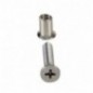 AMIG 19833  
 Tornillo + casquillo para fijación de mamparas 235  
 M5 x 26 mm  
 Acero inoxidable 18/8 y latón  
 Cromado
